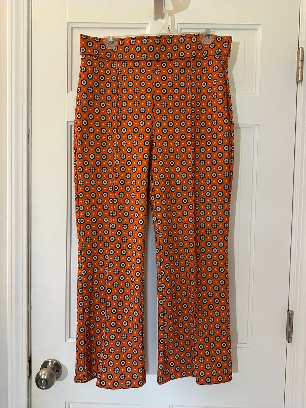 Jones New York Orange Floral Boot-Cut Pants